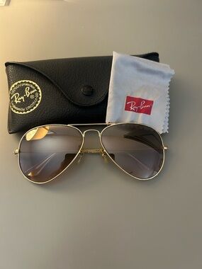 Ray-Ban Classic Aviator Sunglasses - Gold Frame with Brown Gradient Lenses